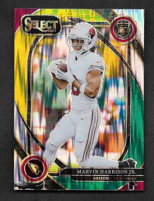 Harrison, Marvin 2024 Select green yellow club level #219  ROOKIE CARDINALS