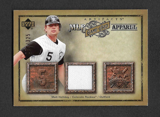 Holliday, Matt 2009 UD artifact game used apparel 73/325 #mlbmh