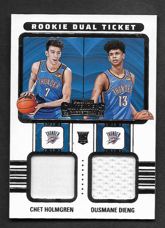 Holmgren, Chet 2022 Panini Contenders rookie dual ticket dieng #rt2okc