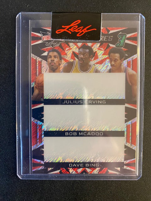 Erving, Julius McAdoo, Bob  Bing, Dave 2025 Leaf unsigned proof 1/1  NETS SIXERS