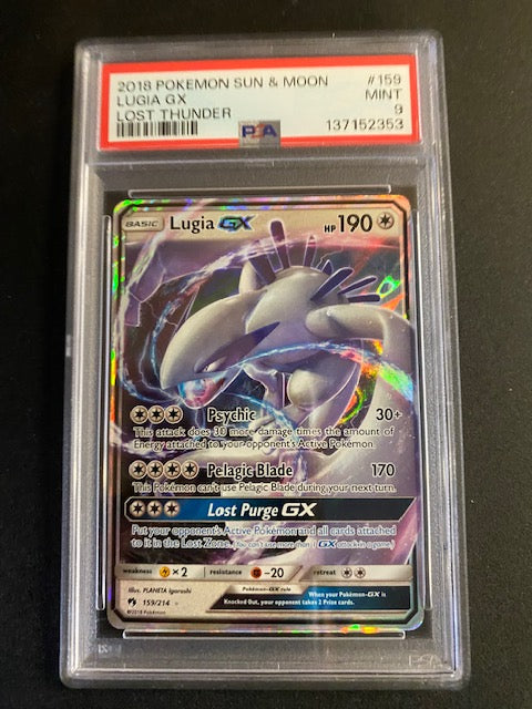 Lugia GX  sun & moon lost thunder PSA 9  #159