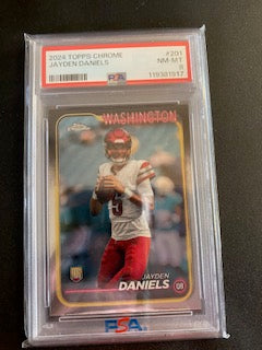 Daniels, Jayden 2024 Topps Chrome PSA 8  #201  ROOKIE COMMANDERS