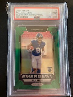 Nabers, Malik 2024 Prizm emergent green PSA 9  ROOKI GIANTS