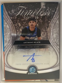 Black, Anthony 2025 Bowman chrome timeless touch autograph ttasb  RAZORBACKS MAGIC