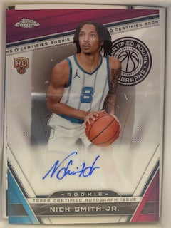 Smith, Nick Jr. 2023 Topps chrome certified refractor autograph  crans  ROOKIE RAZORBACKS HORNETS LAKERS