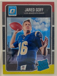 Goff, Jared 2016 Donruss Optic red yellow 172  ROOKIE LIONS RAMS