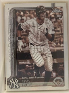 Rice, Ben 2025 Topps Chrome sepia usc138  ROOKIE YANKEES