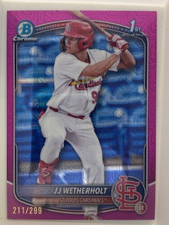 Wetherholt, JJ 2025 Bowman Chrome Mega Fuschia 211/299 BCP-22  ROOKIE CARDINALS