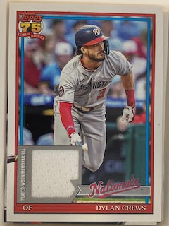 Crews, Dylan 2026 Topps 1991 game used patch 91rdc  NATIONALS