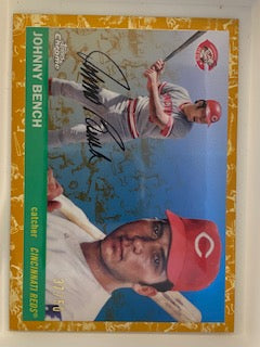 Bench, Johnny 2026 Topps Chrome platinum gold 37/50  454  REDS