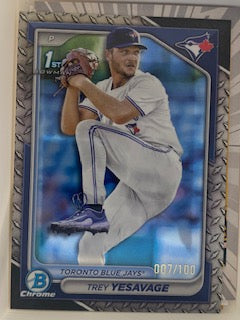 Yesavage, Trey 2025 Bowman steel 7/100  bdc92  ROOKIE BLUE JAYS