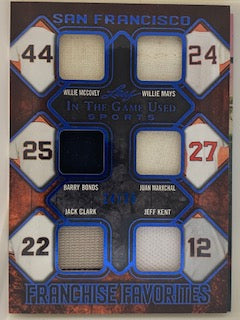 Mays, Willie  Bonds, Barry   McCovey, Willie 2019 Leaf 24/25 frf03  GIANTS