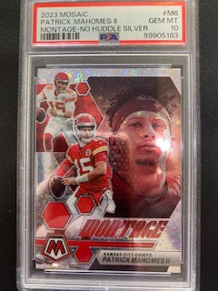 Mahomes, Patrick 2023 Panini Mosaic Montage no huddle PSA 10  #m6  CHIEFS