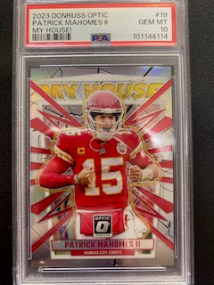 Mahomes, Patrick 2023 Donruss Optic my house PSA 10  #19  CHIEFS