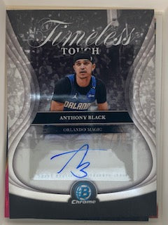 Black, Anthony 2025 Bowman Chrome timeless touch autograph ttaab  RAZORBACKS MAGIC