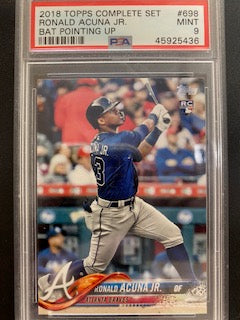 Acuna, Ronald Jr. 2018 Topps bat pointing up PSA 9  #698  ROOKIE BRAVES