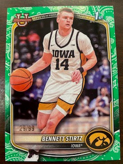 Stirtz, Bennett 2025 Bowman Unimversity green #bpp90  ROOKIE THUNDER
