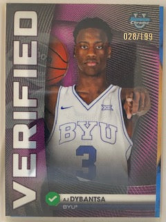 Dybantsa, AJ  2025 Bowman Chrome verified purple 28/199  ROOKIE WIZARDS