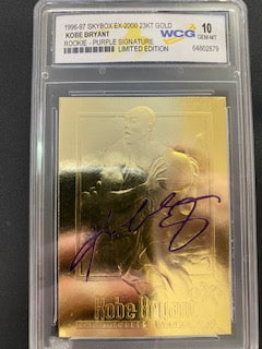 Bryant, Kobe 1996 Skybox ex2000 23kt gold purple signature WCG 10  LAKERS