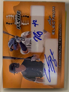 Kozeal, Cam  2024 Leaf base pair autograph  48/49  #bp2  RAZORBACKS