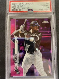 Robert, Luis 2020 Topps Chrome pInk refractor PSA 10  #60  ROOKIE WHITE SOX