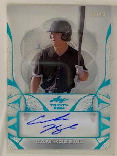 Kozeal, Cam 2024 Leaf Trinity platinum autograph 31/49  cack1  RAZORBACKS ROOKIE