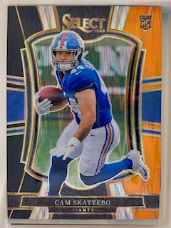 Skattebo, Cam  2025 Select premier level black orange #195  ROOKIE GIANTS