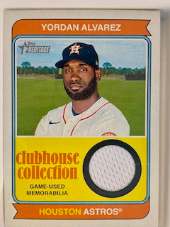 Alvarez, Yordan  2023 Topps heritage clubhouse collection patch #ccrya  ASTROS