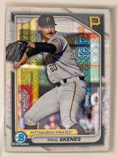 Skenes, Paul  2024 Bowman chrome mega mojo refractor bcp125  ROOKIE PIRATES