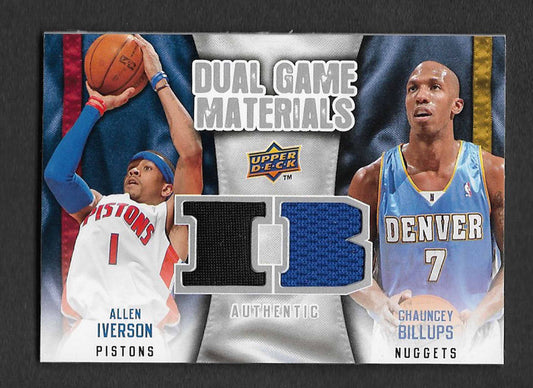 Iverson, Allen 2009 UD dual game materials billups #dgib