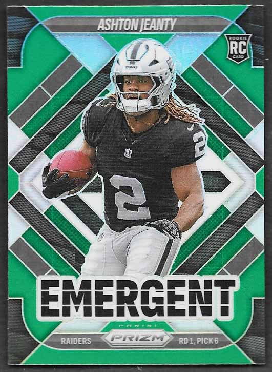 Jeanty, Ashton 2025 Prizm emergent green #10  ROOKIE RAIDERS