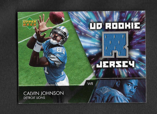 Johnson, Calvin 2007 UD HOF rookie jersey #udrjcj