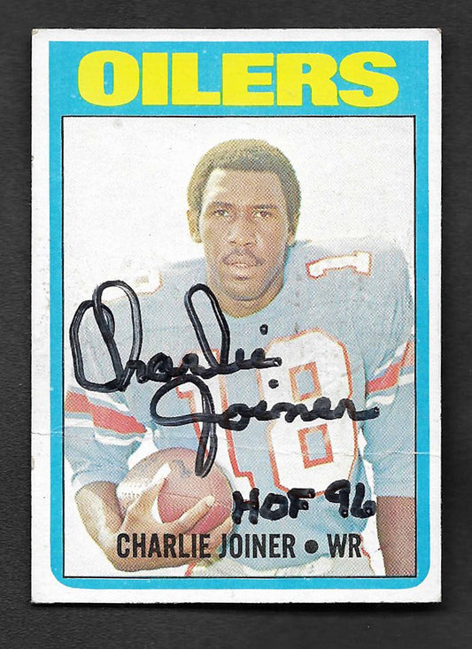 Joiner, Charlie 1972 Topps HOF autograph TTM #244