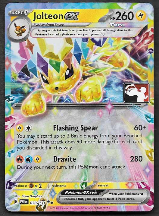 Jolteon ex prize pack stamped 30/11