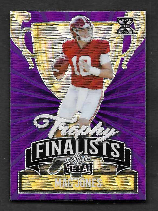 Jones, Mac 2021 Leaf Metal XRC trophy Purple wave 15/15 #tf03  ROOKIE PATRIOTS 49ERS