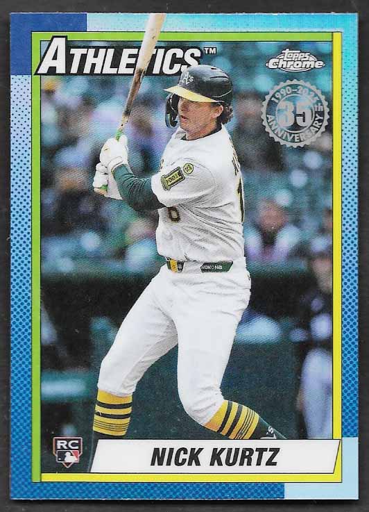 Kurtz, Nick 2025 Topps chrome 1990 refractor # 90cu21  ROOKIE A'S ATHLETICS