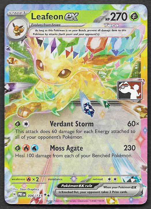 Leafeon ex prize pack stamped 6/131