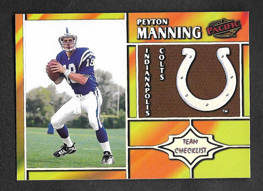 Manning, Peyton 1998 Pacific HOF Team Checklist #12