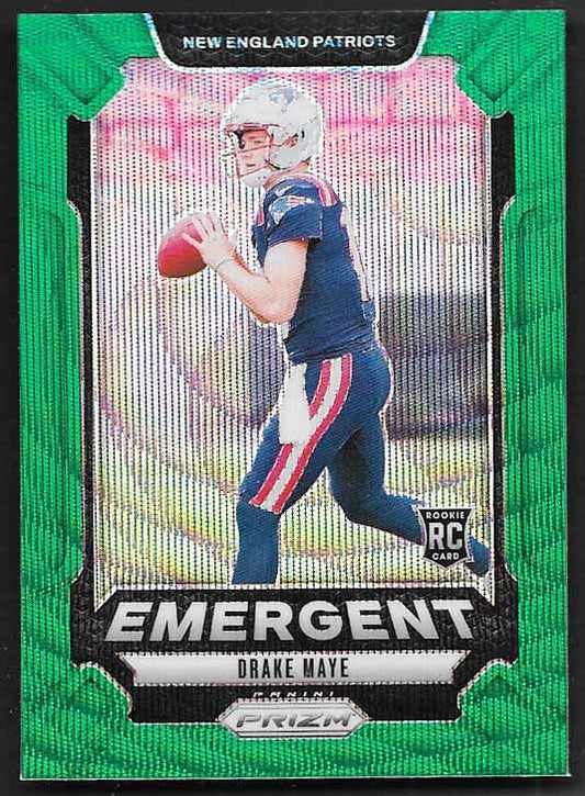 Maye, Drake 2024 Prizm emergent green #4  ROOKIE PATRIOTS