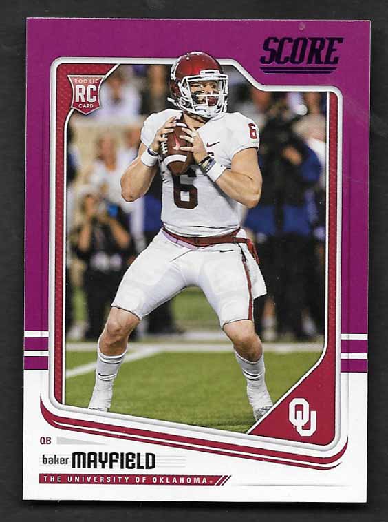 Mayfield, Baker 2018 Score draft purple #351  ROOKIE SOONERS BUCCANEERS BROWNS