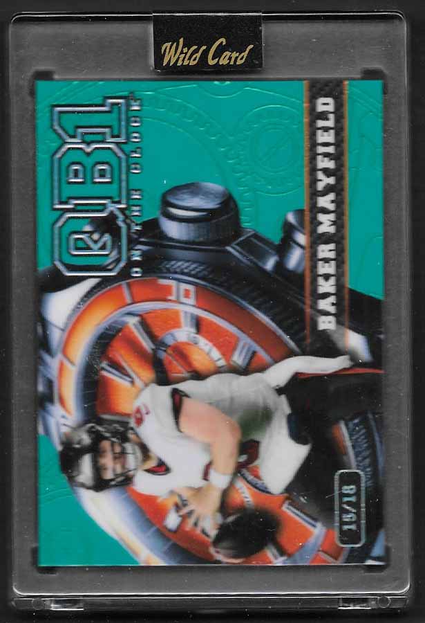 Mayfield, Baker 2024 Wild Card on the clock teal orange 15/18 #ocwtlbm1  SOONERS BUCCANEERS