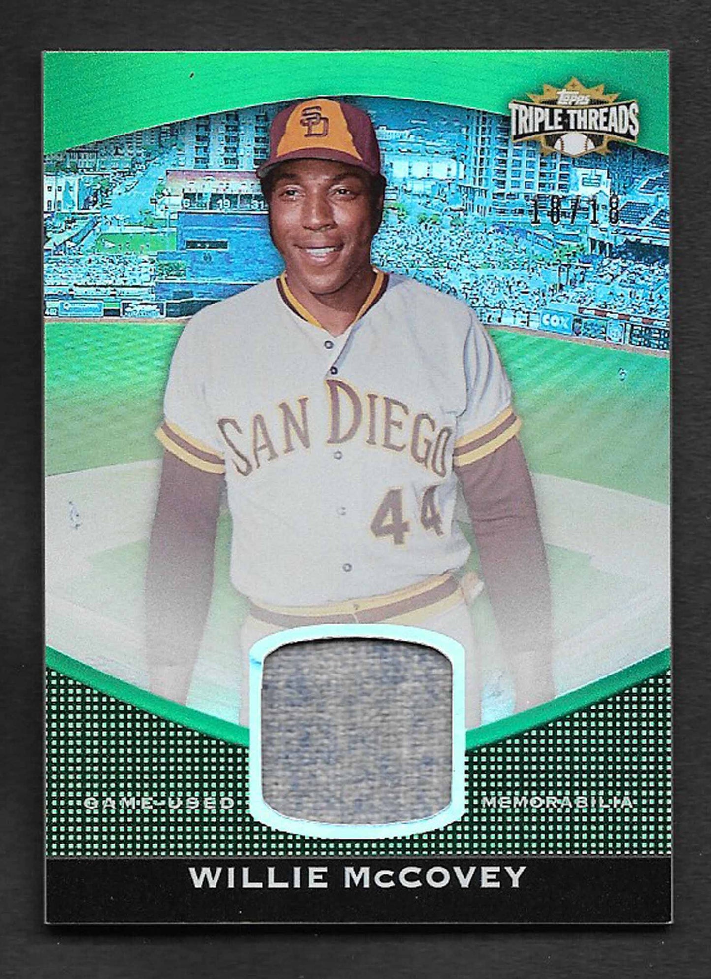 McCovey, Willie 2011 Topps HOF Triple Threads game jersey 18/18 #ttus150