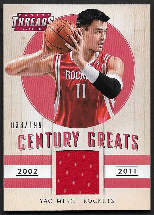 Ming, Yao 2014 Panini Century Greats jersey  33/199 #1  ROCKETS