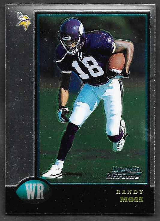 Moss, Randy 1998 Bowman Chrome #182  ROOKIE VIKINGS PATRIOTS