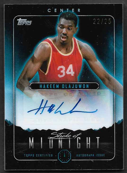 Olajuwon, Haakeem 2023 Topps midnight moonrise 22/25 autograph #smaho  ROCKETS