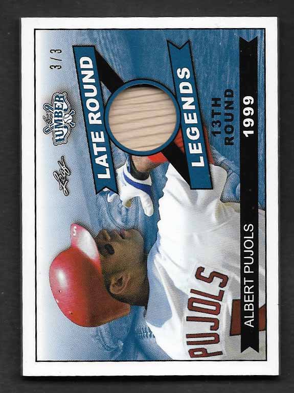 Pujols, Albert 2021 Leaf late round legends game used bat 3/3 #lrl01  CARDINALS ANGELS DODGERS