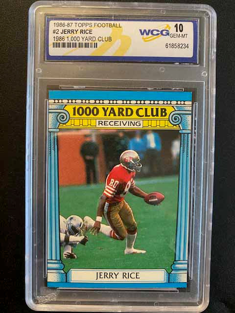 Rice, Jerry 1987 Topps 1000 yard club #2  WCG 10  49ERS