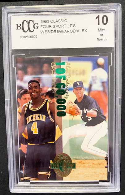 Rodriguez, Alex 1993 Classic 4 sport lps bccg 10  MARINERS YANKEES