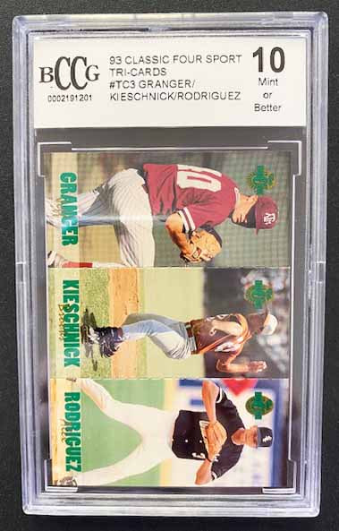 Rodriguez, Alex 1993 Classic 4 sport tricards TC3  bccg 10  MARINERS YANKEES