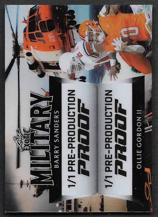Sanders, Barry 2024 Leaf exotic military pre-productio 1/1  COWBOYS LIONS